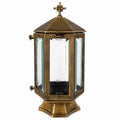 12.5" Greek Orthodox Brass Religious Church Garden Cemetery Crystal Windows Lantern 32cm